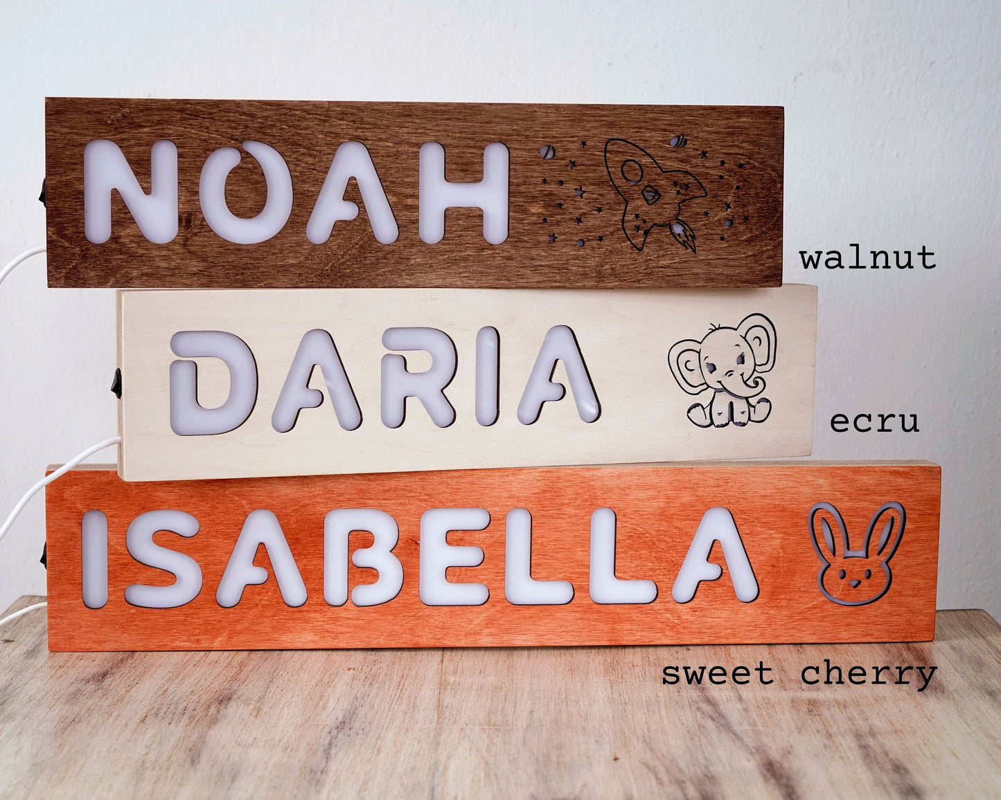 Night Light Nursery Decor - Personalized Wooden Lamp - Kids Birthday Gift - Baby Lamp - Kids Room Decor - Baby Girl Gift - Baby Boy Gift