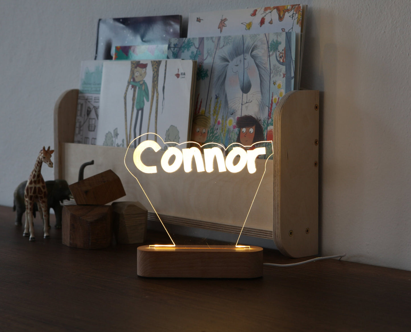 Personalisiertes Plexi-Nachtlicht mit Namen - Kinderzimmer Dekor