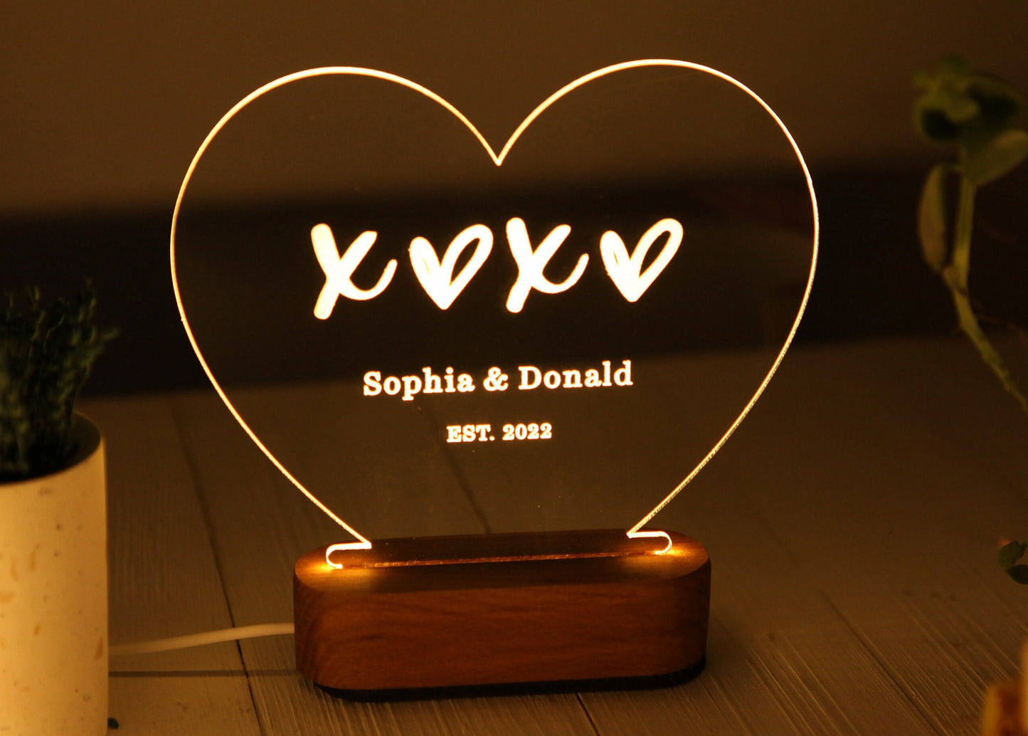 XOXO Night Light for Couples - Unique Bridal Shower Gift Idea