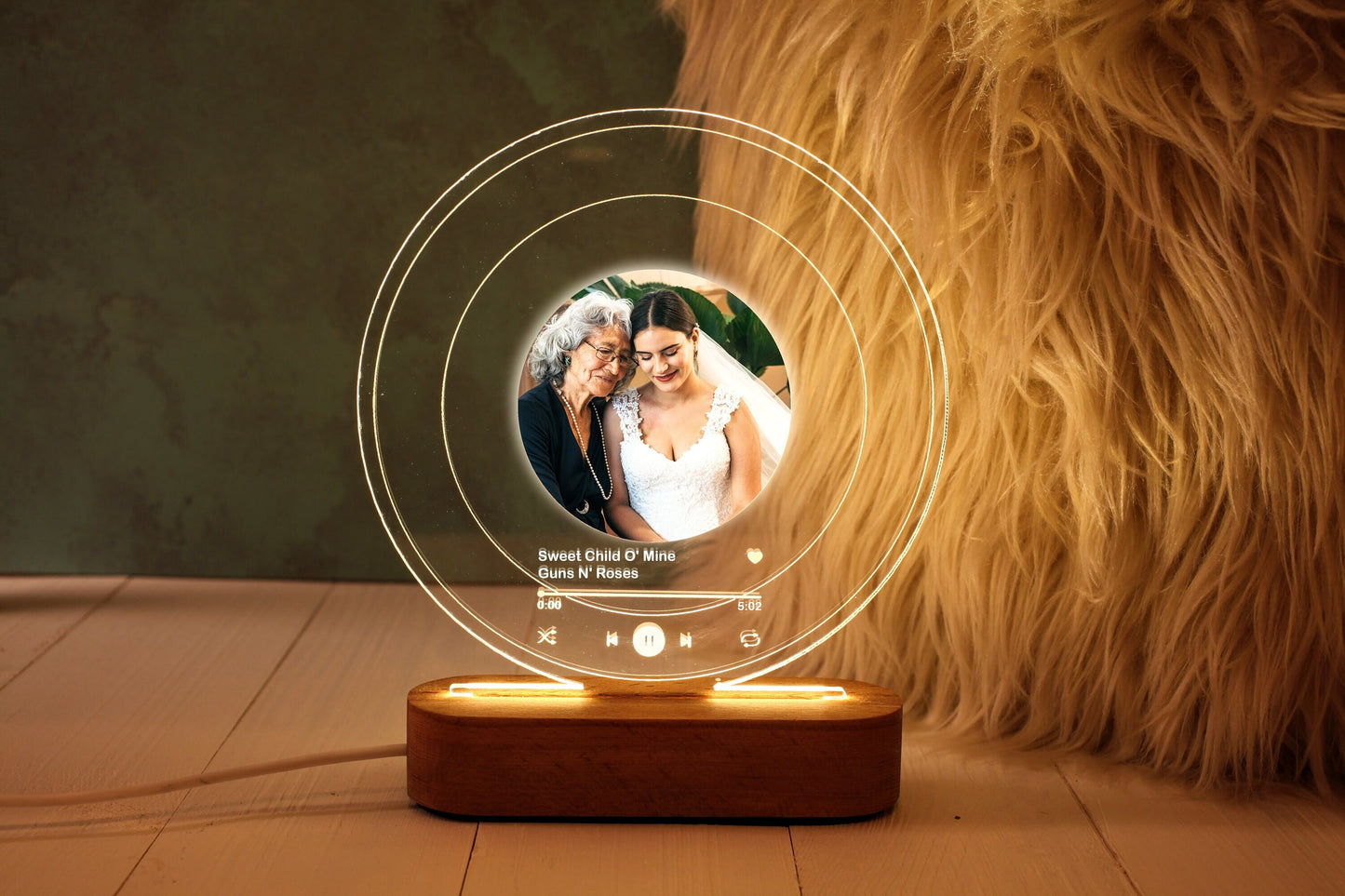 Beleuchtete Musikplakette - Personalisiertes Muttergeschenk