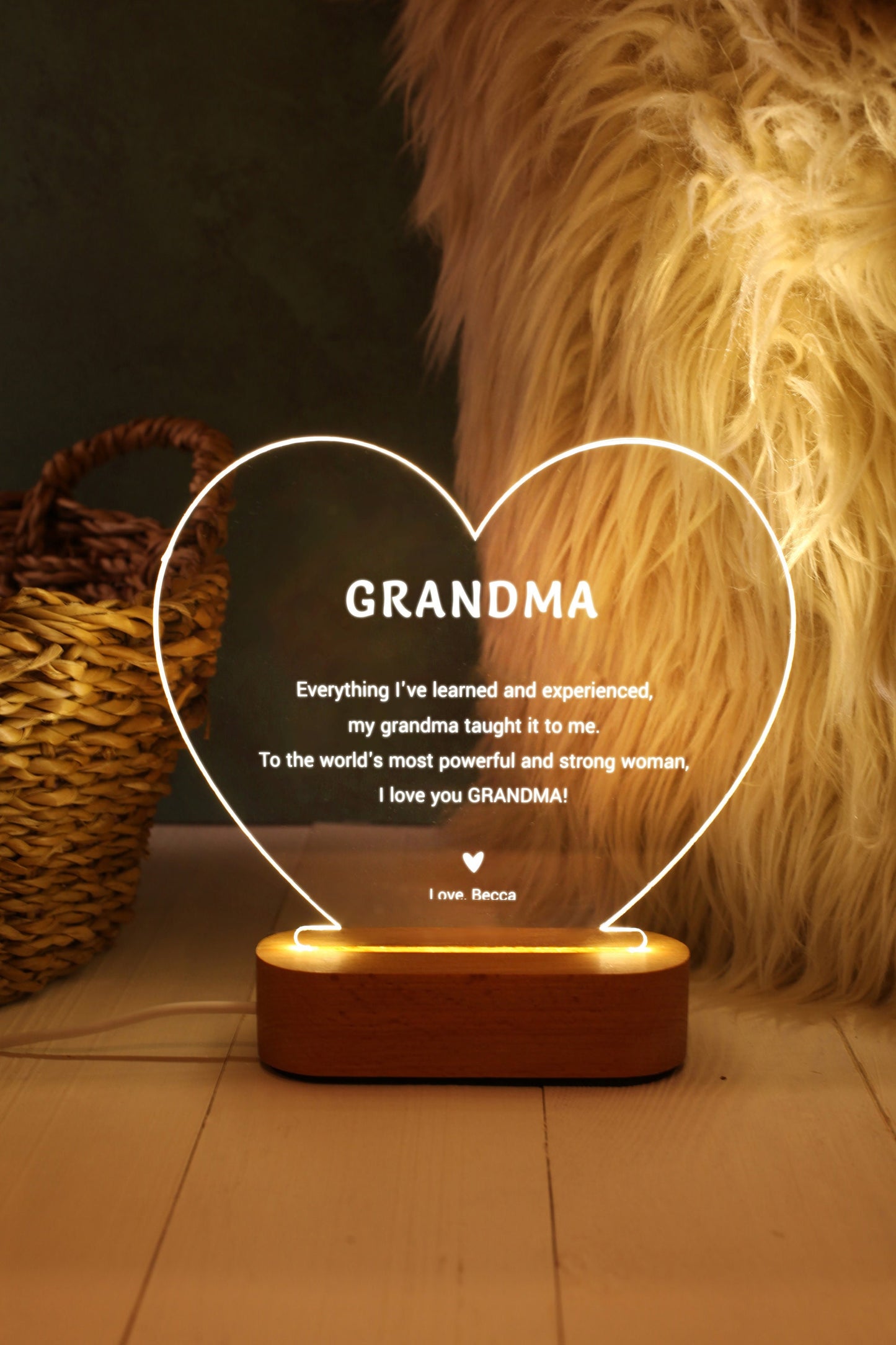 Grandma Personalized Heart Keepsake - Custom Grandma Gift from Grandchildren