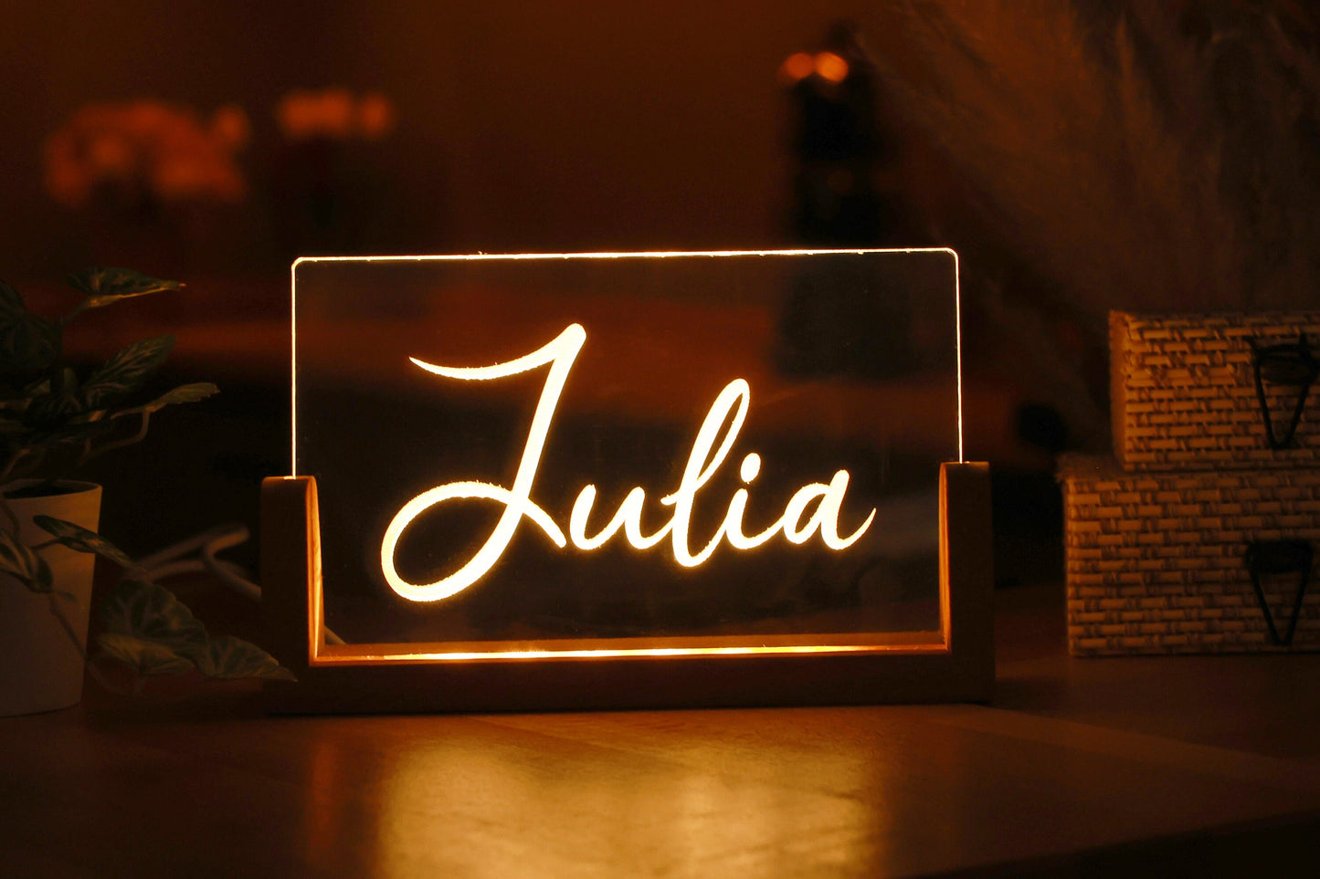 Personalisiertes Plexiglas-Nachtlicht mit Namen - Geschenk zu Weihnachten