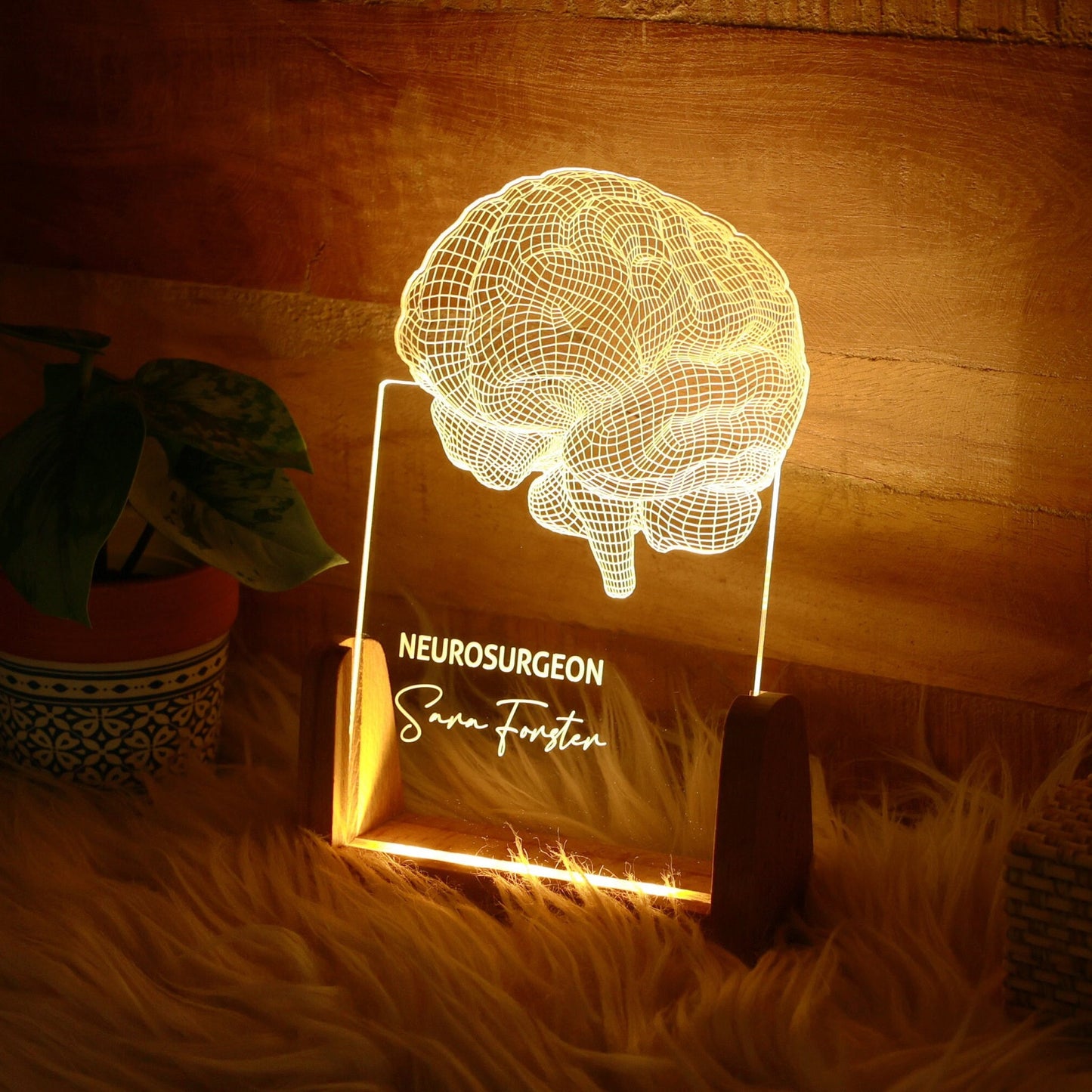 Neurologist Gifts, Brain LED Night Light Personalized