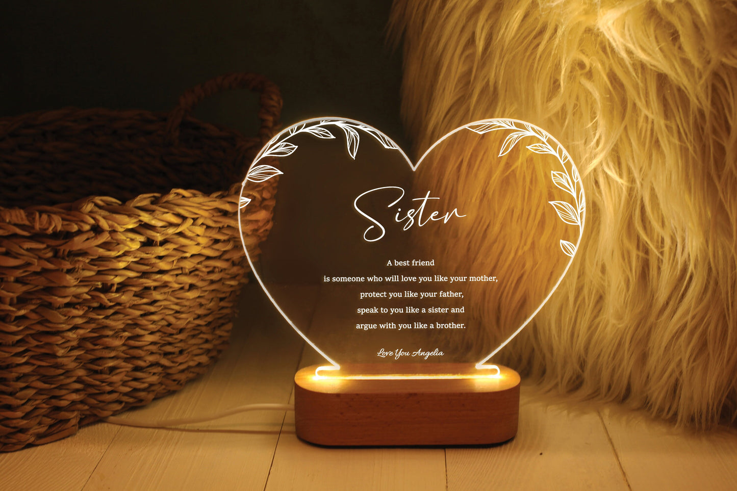 Personalisiertes Geschenk für die Schwester - Schwestergeschenk - Geschenk für die beste Freundin - Geburtstagsgeschenk der Schwester