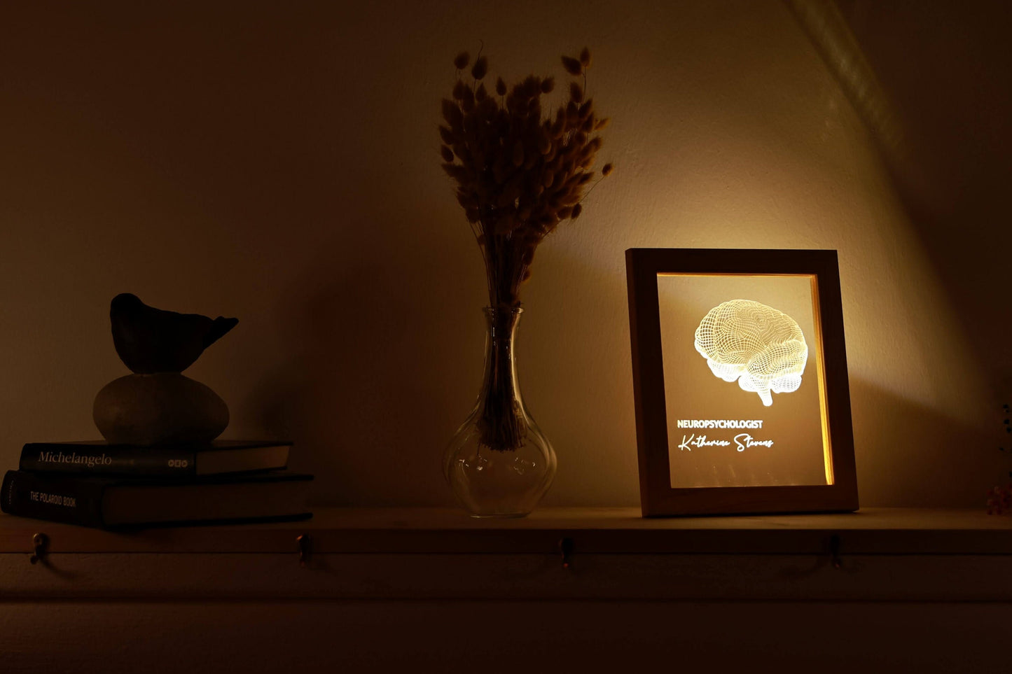 Abschlussgeschenk für Psychologiestudenten - Neurologie-Geschenk - Anatomisches Gehirn - Gerahmte Kunst