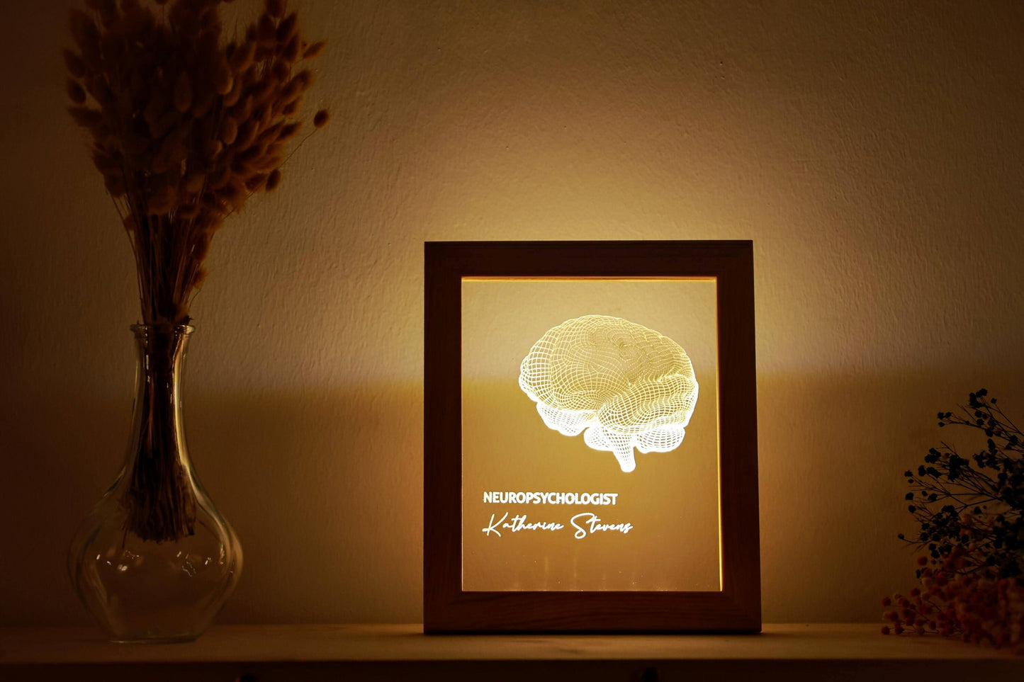 Abschlussgeschenk für Psychologiestudenten - Neurologie-Geschenk - Anatomisches Gehirn - Gerahmte Kunst