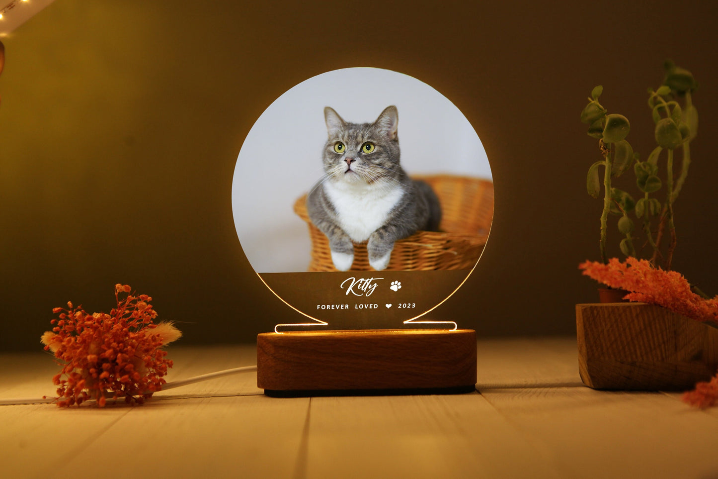 Personalisiertes Haustierfoto-Geschenk - Personalisiertes Haustiergeschenk - Personalisiertes Foto-Nachtlicht