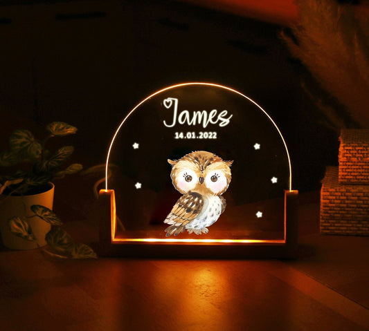 Personalized Jungle Animal Night Light, Custom Baby Name Nightlight for Nursery