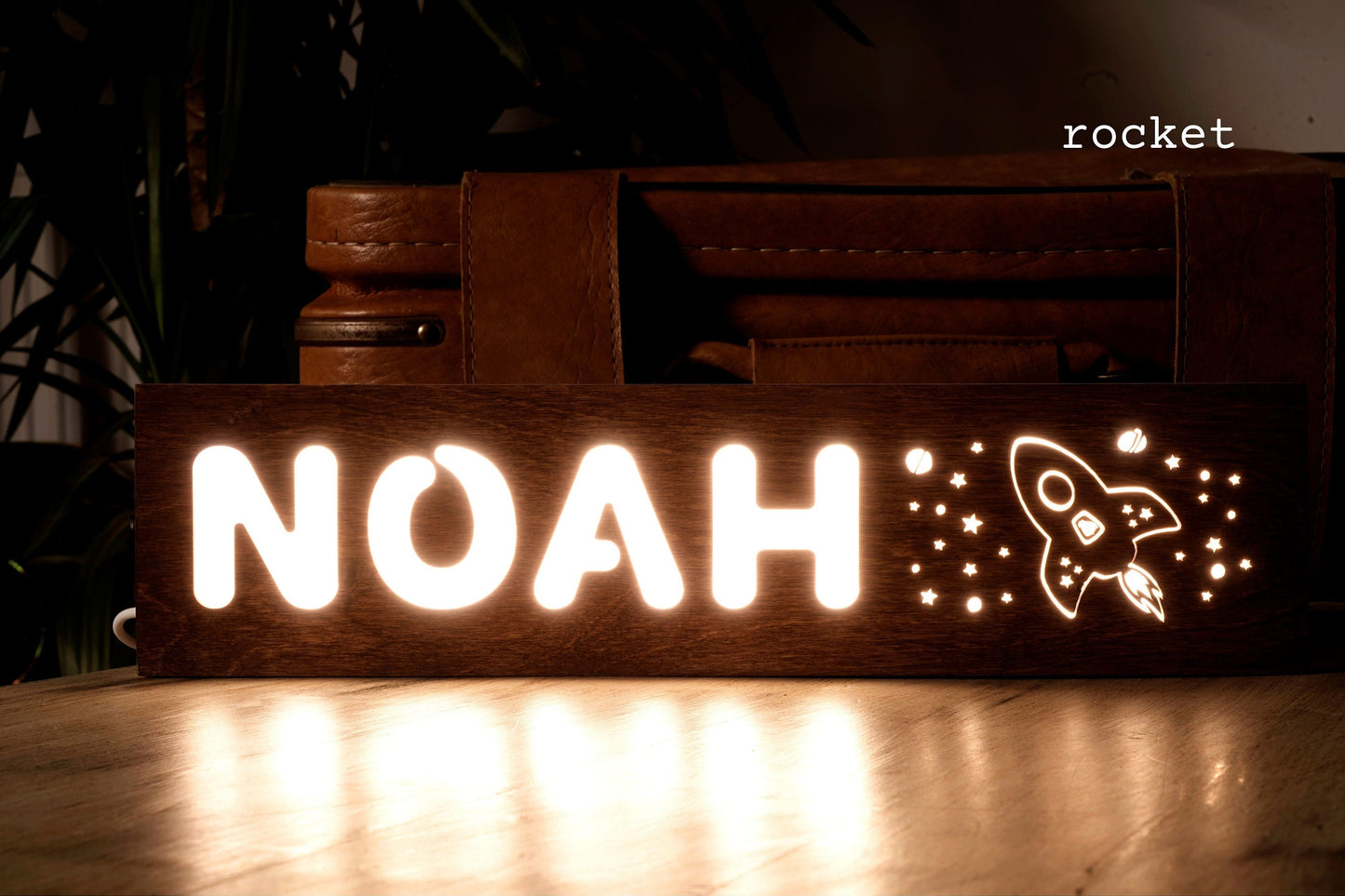 Personalized Baby Gift - Baby Name Sign - Wooden Night Light Nursery Above Bed - Birth Announcement -  Baby Name Wall Decor - Newborn Sign