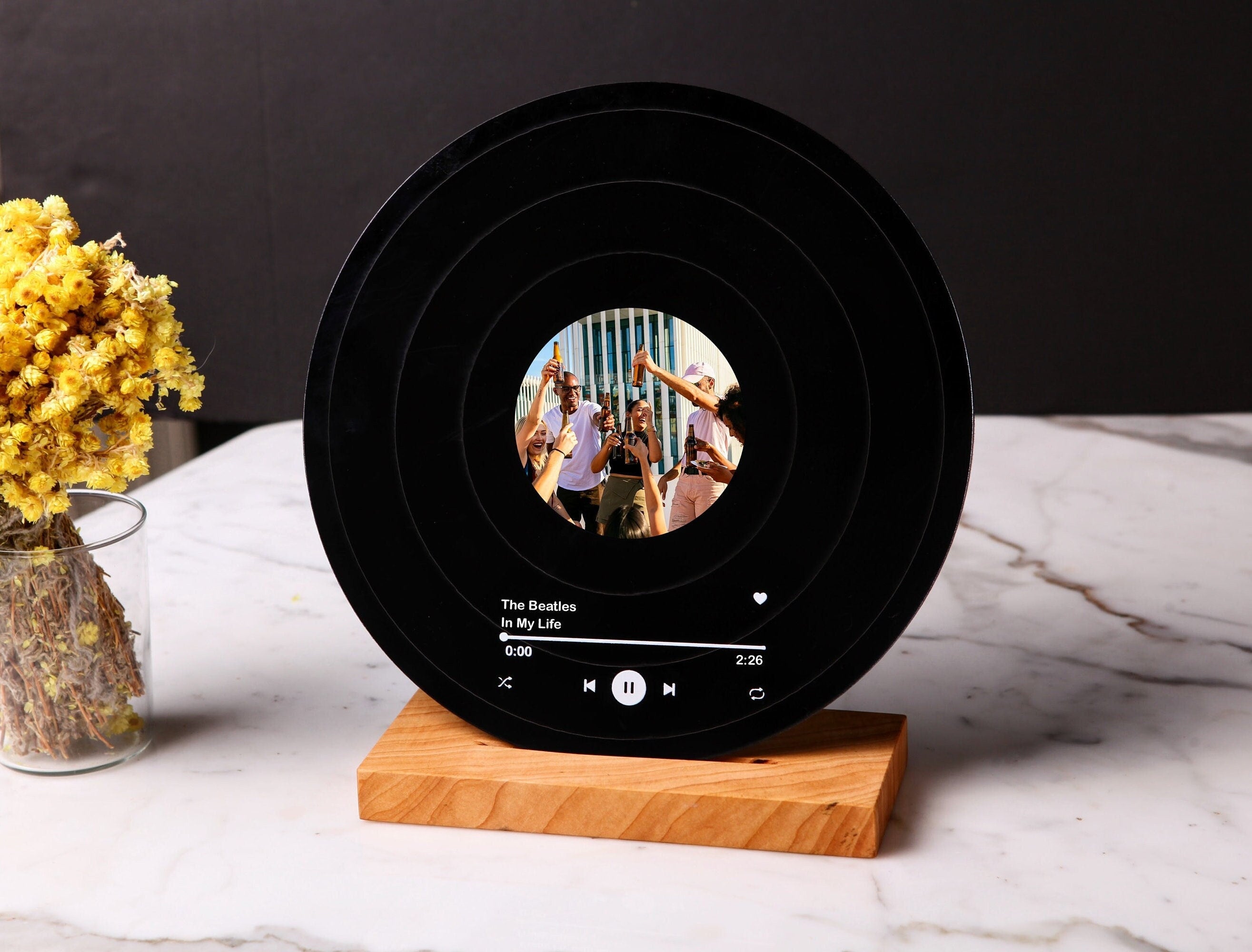 Personalized Vinyl Record with Photo - Birthday Gift for Her/Him - Gift for Best Friend - Acrylic Song Plaque - Anniversary Gift for Friends