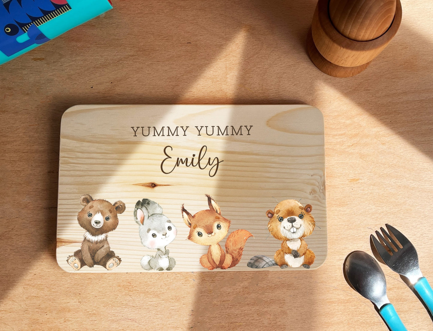 Personalized Breakfast Board for Children - 1st Birthday Gift Idea - Baby Gift - Wooden Sign Name - Christmas Gift for Kids - Kids Birthday