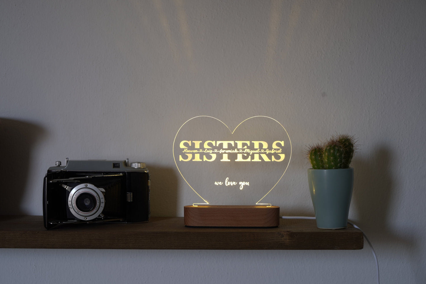 Personalisierte Schwester Nachtlampe, Geschenk für die beste Freundin, personalisierte Schwester Nachtlampe, personalisiertes BFF Geschenk