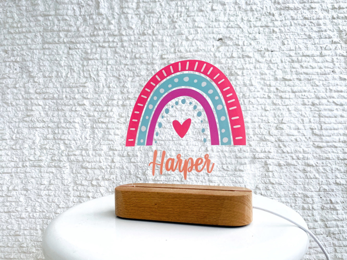 Personalized Rainbow Nightlight - Custom Birthday Gift for Kids - Child Nightlight - Light Up Gift