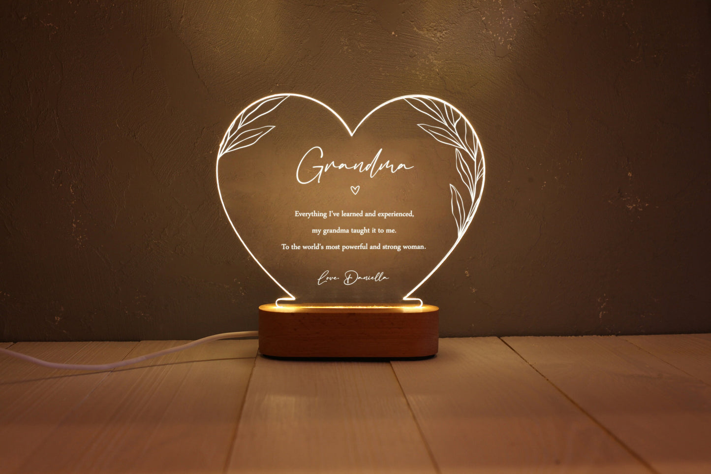 Personalized Night Light - Mothers Day Gift - Grandma Gifts