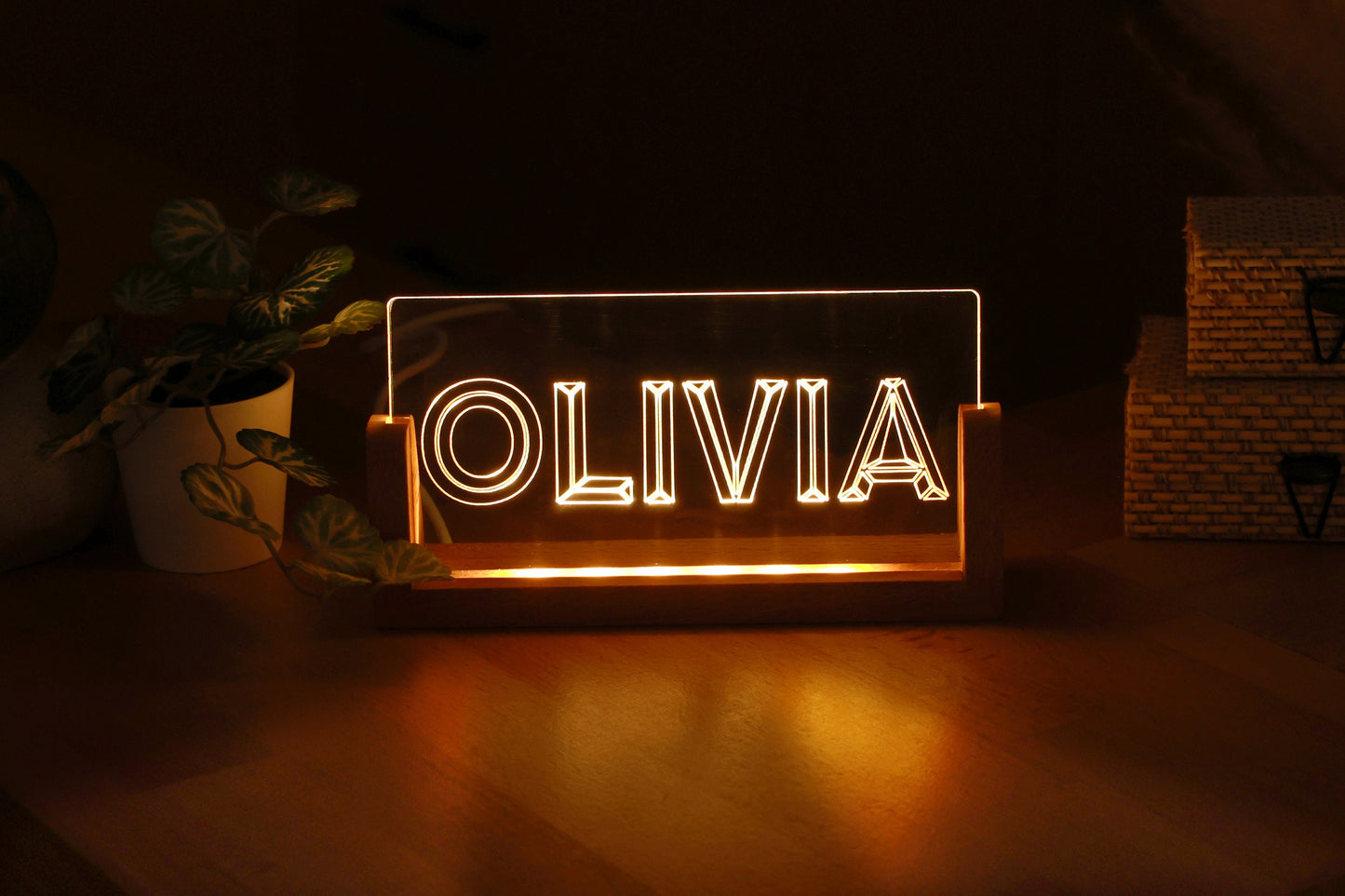 Led Desk Light Plate Personalized Est Ornament Office Desk Decor