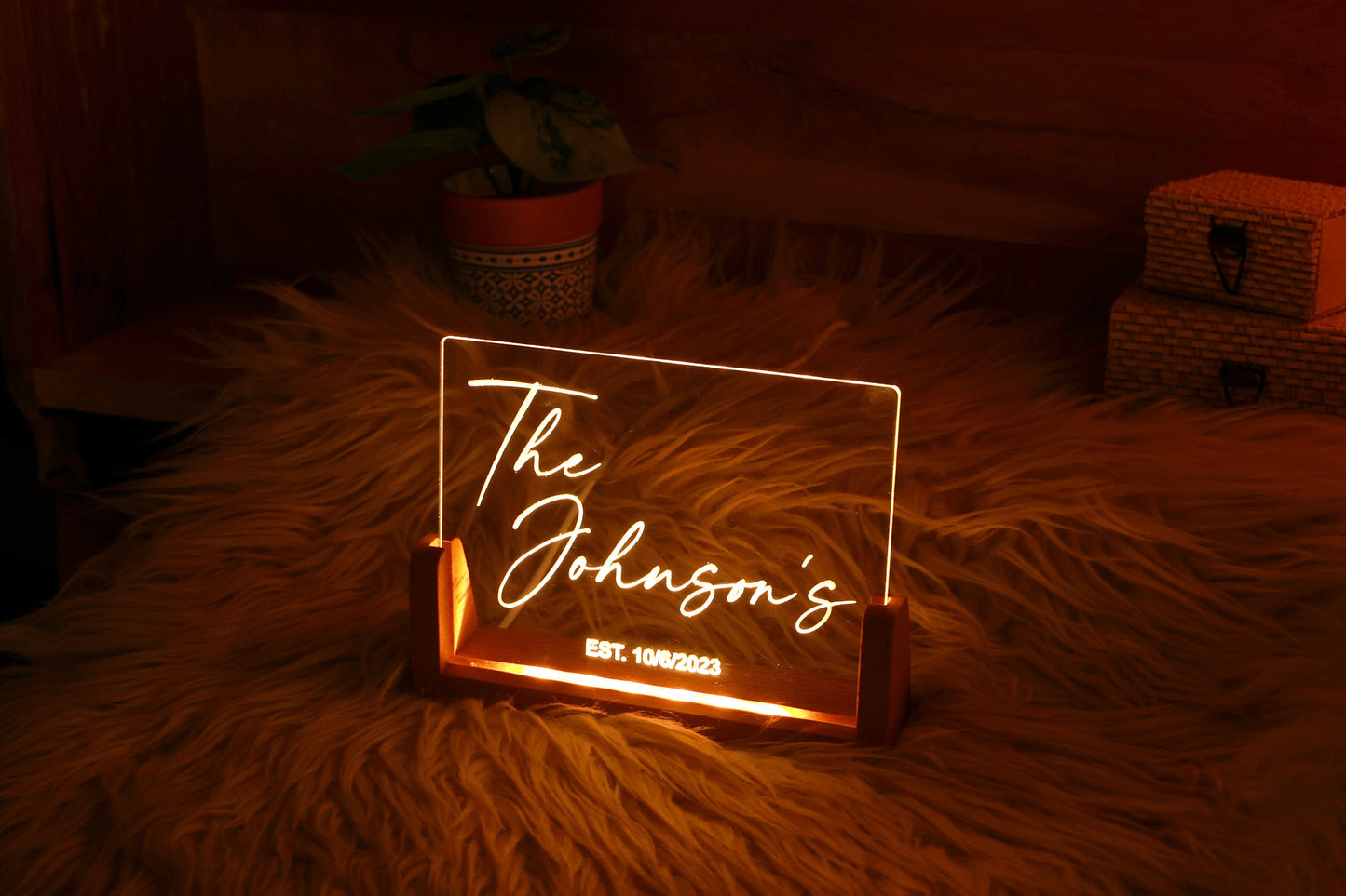 Custom Night Light for Couples, Personalized Name Date Night Lamp