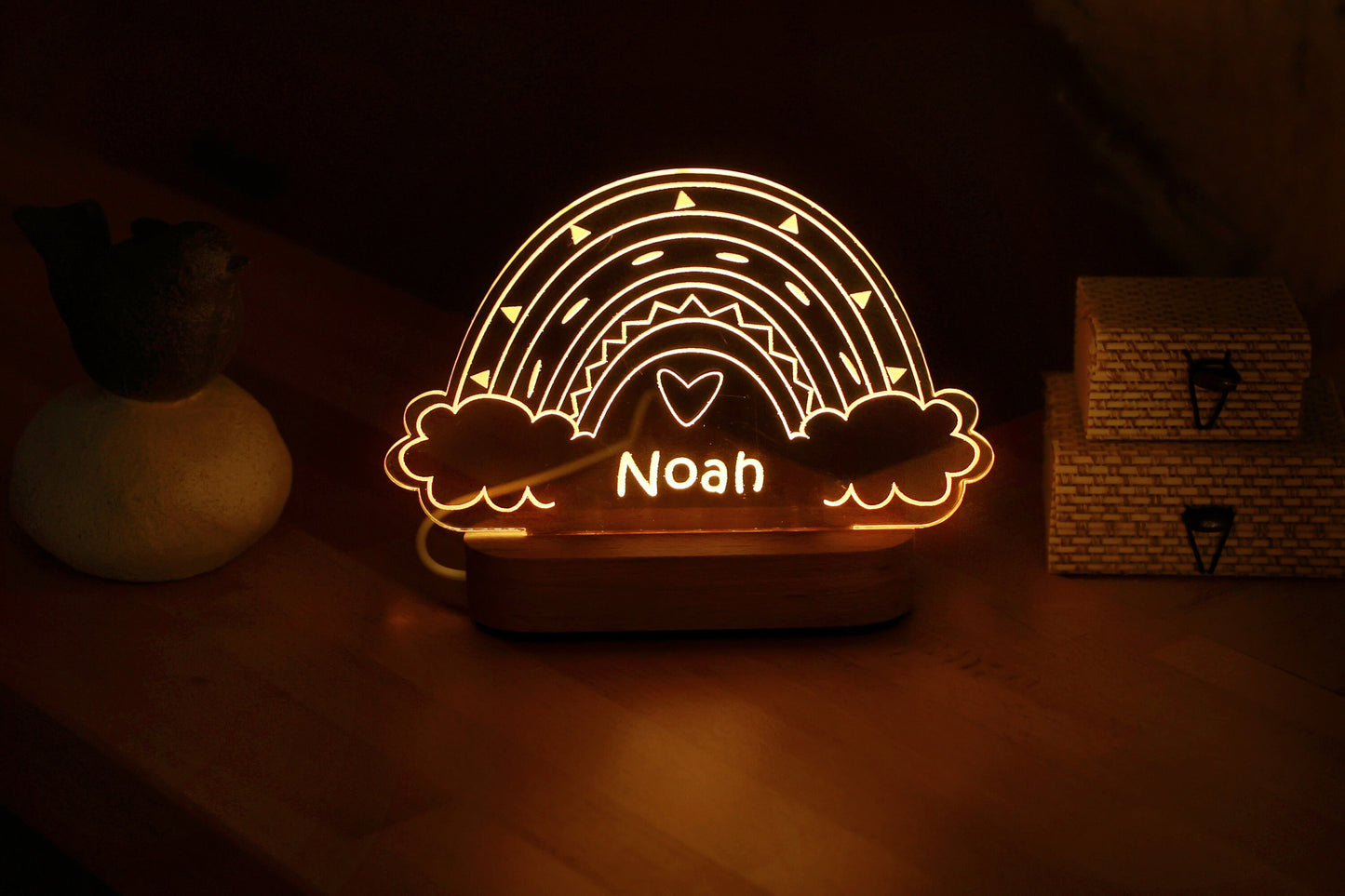 Custom Baby Night Light - Rainbow Nightlight  Personalized Kids Name