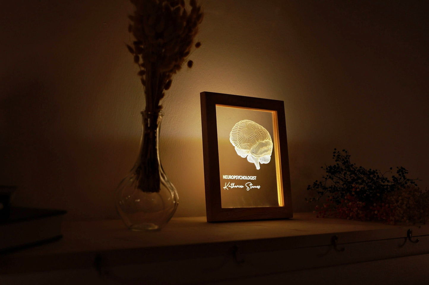 Personalized Framed Night Light for Neurologist - Psychology Student Graduation Gift