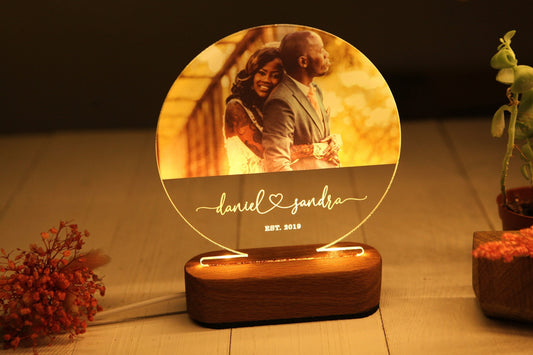 Custom Photo Night Light - Anniversary Gift - Newlywed Gift