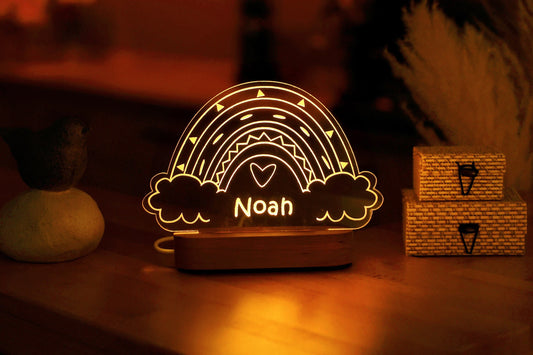 Custom Baby Night Light - Rainbow Nightlight  Personalized Kids Name