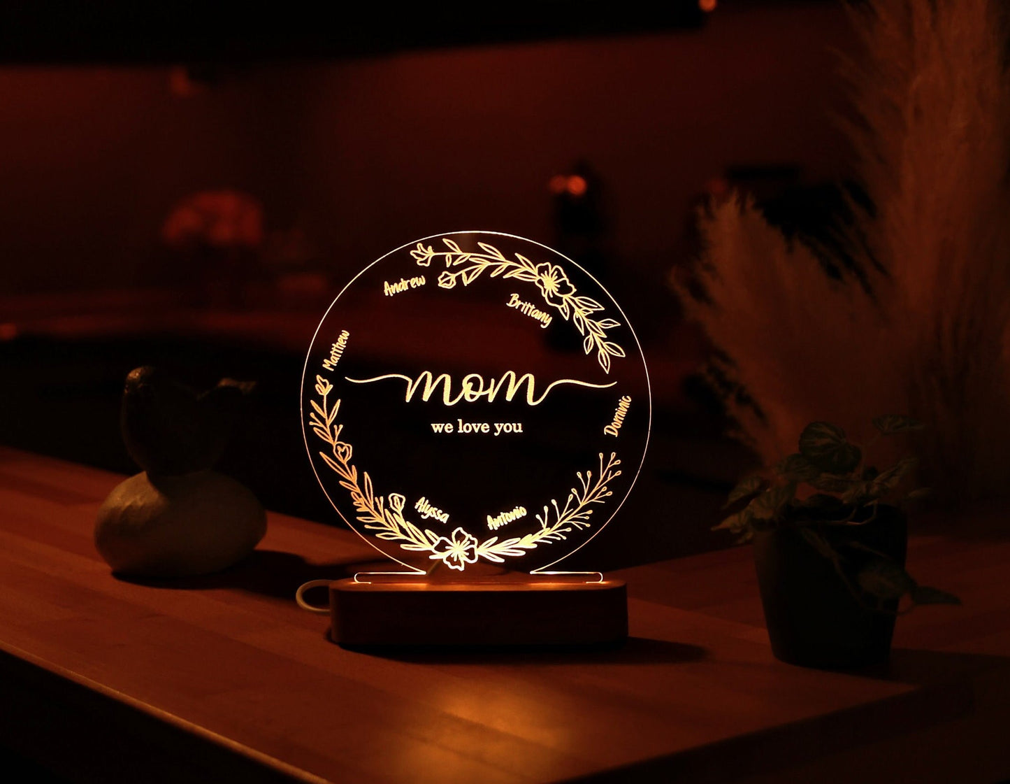 Personalized Mom Gifts, LED Night Light, Christmas & Birthday Surprises